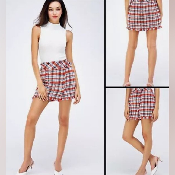 Anthropologie by Sans Souci Frayed Tweed Mini Skirt Multicolor Size L - Picture 5 of 9